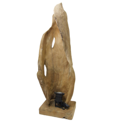 Lampa Rzeźba podświetlana z kawałka drewna tekowego 78cm